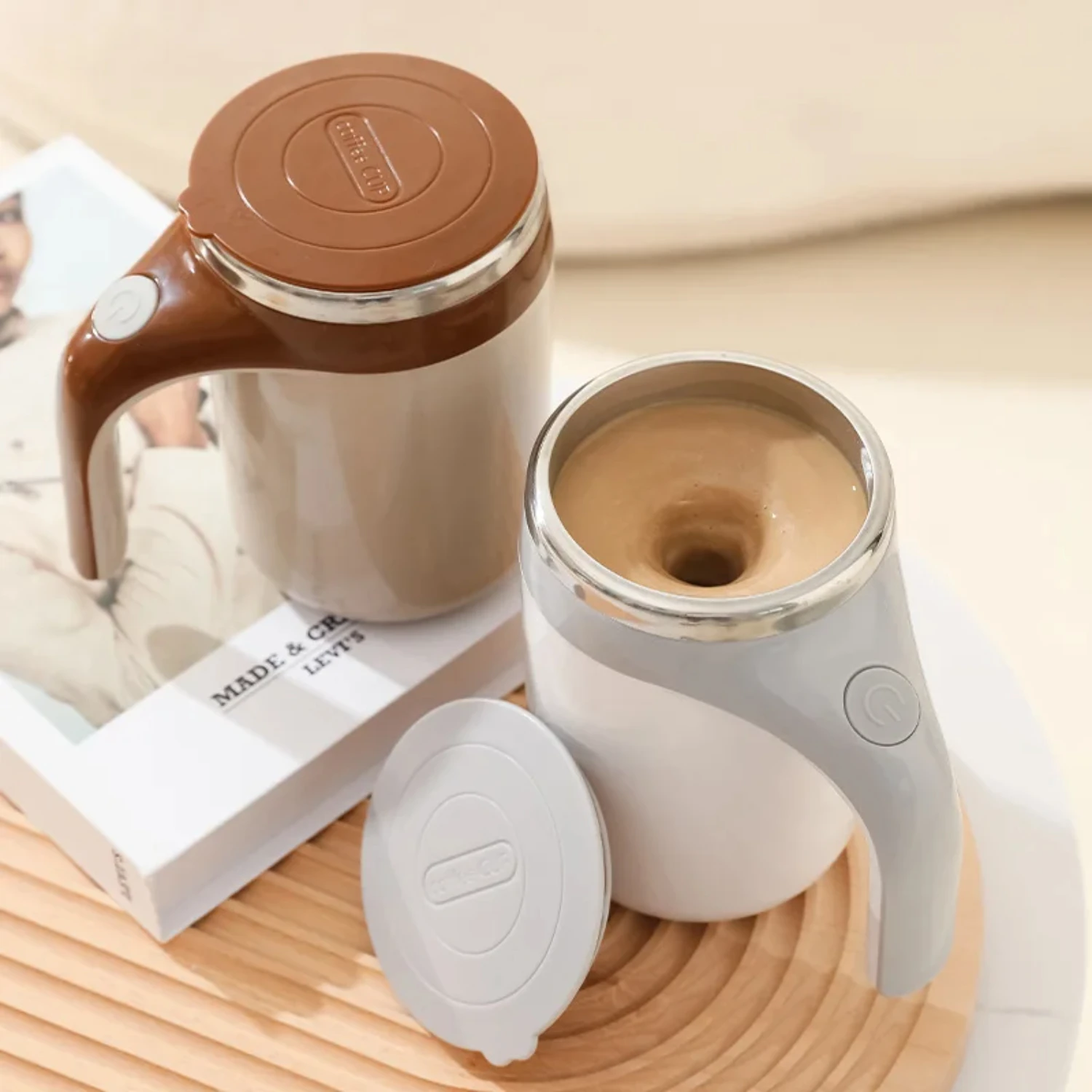 

Portable Automatic Stirring Cup Mug Rechargeable Coffee Stirring Stainless Steel Rotating Blender Stirring Cup