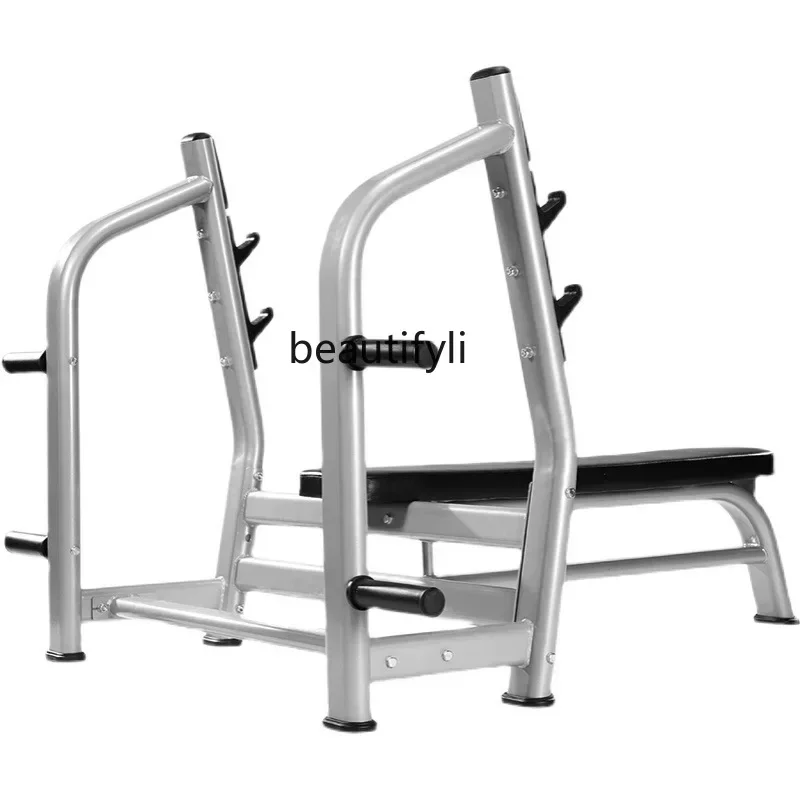 l Flat bench press frame Commercial weight bed Barbell Squat frame Barbell set Multifunctional