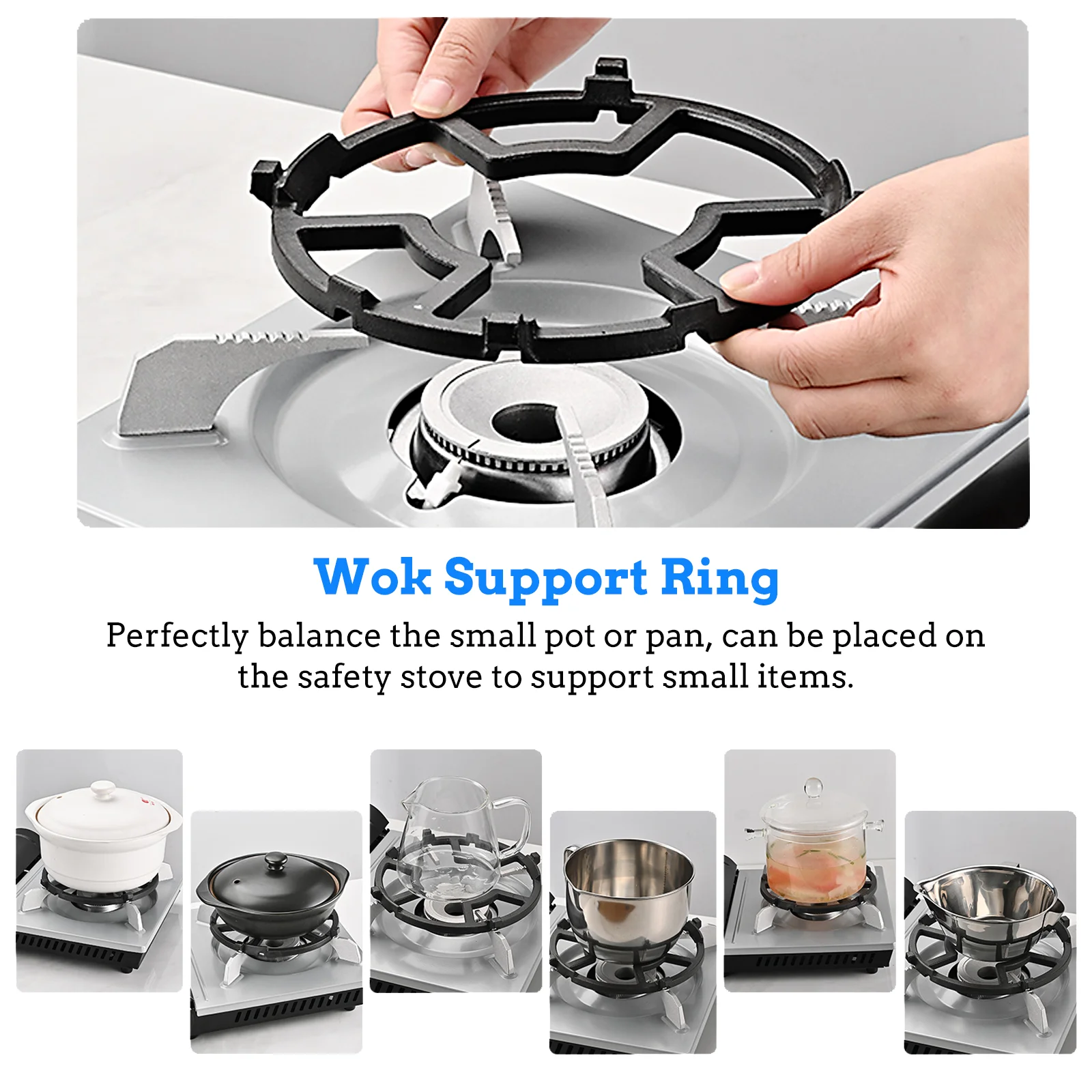 Gas Stove Base Stand Rack Racks Tripod Wok Support Ring Cast Iron Burner Trivet