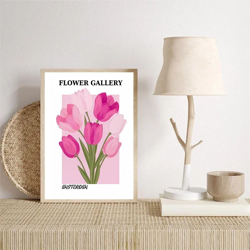 Matisse Bauhaus Angel Number Picasso Flower Wall Art Canvas Painting Pink Tiger Poster Picture Modern Living Room Interior Decor view 5