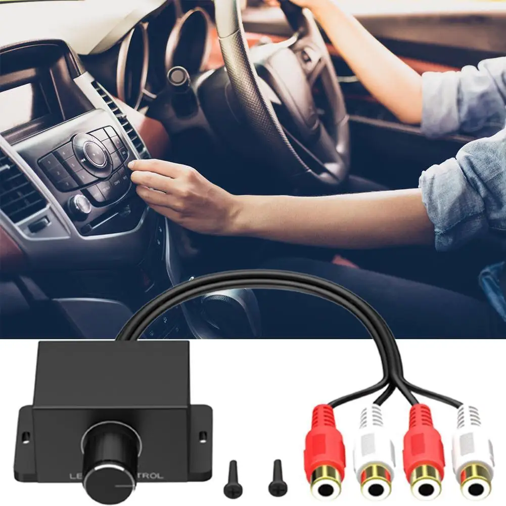 

Автомобильный усилитель, регулятор громкости, черный Универсальный Автомобильный пульт дистанционного управления звуком, регулятор громкости RCA, бас, усилитель громкости B4J7