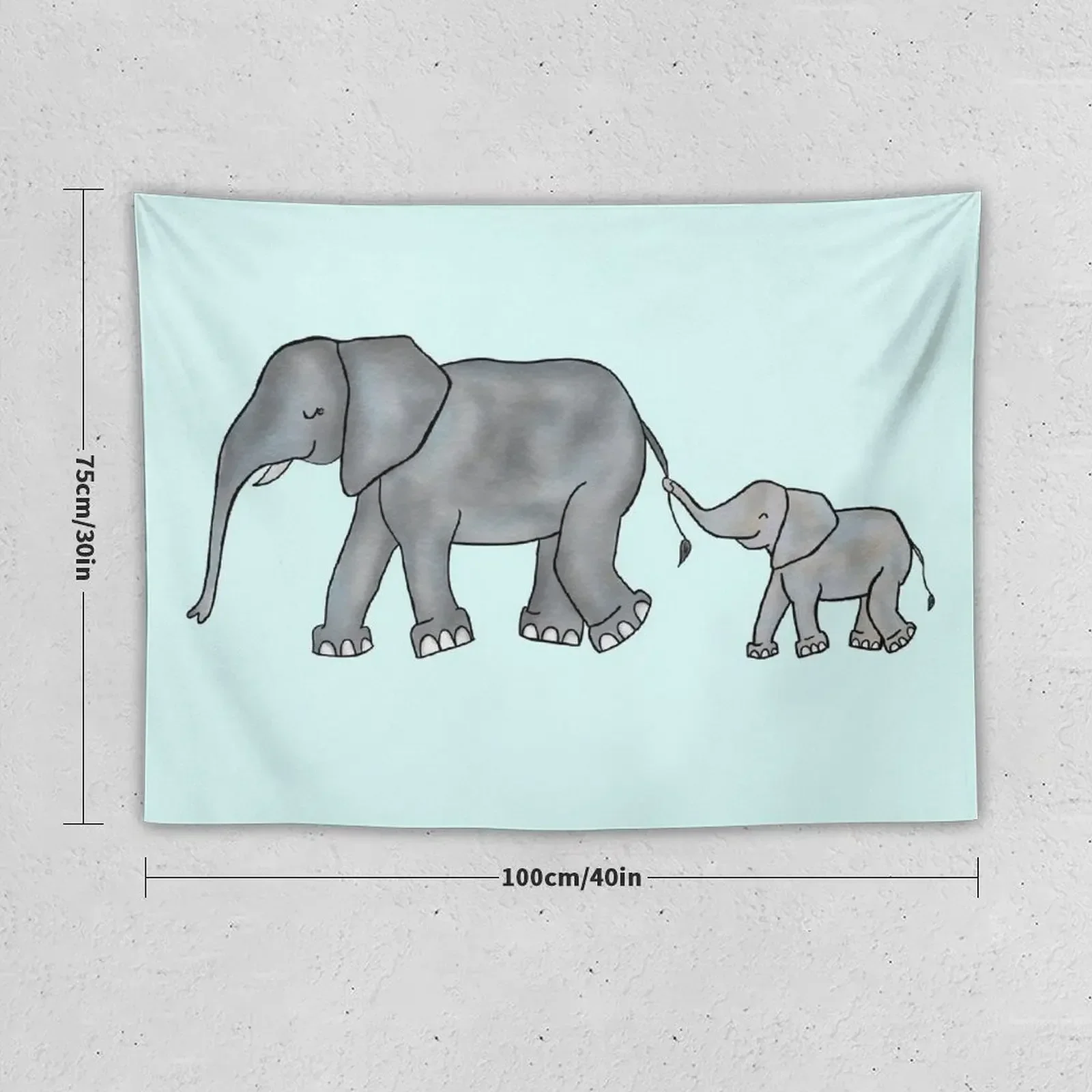 I Will Never Forget You - Mama and Baby Elephant Tapestry Cute Room Things Room Design Tapestry