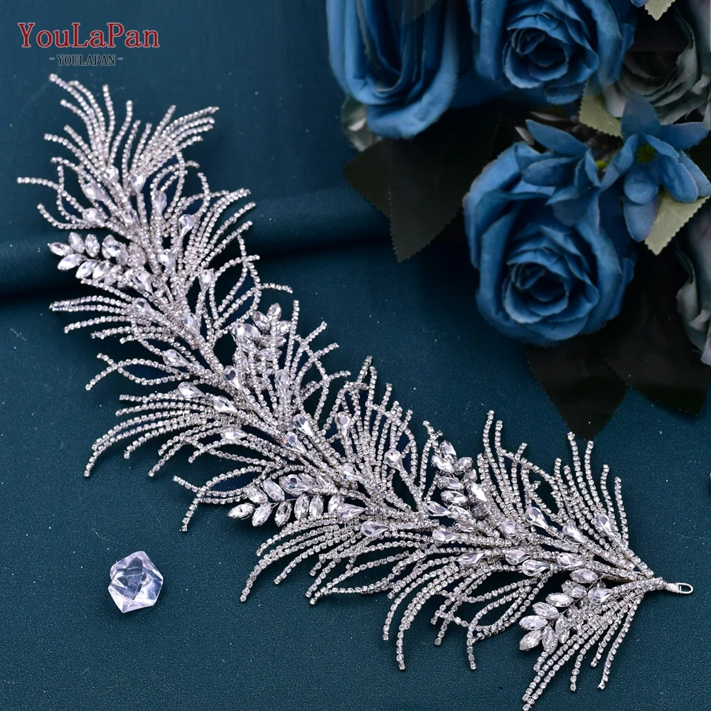 YouLaPan Luxury Rhinestone Wedding Headband Bride Bling Headwear Hair Adornment Hair Jewelry For Women Bride Party HP490