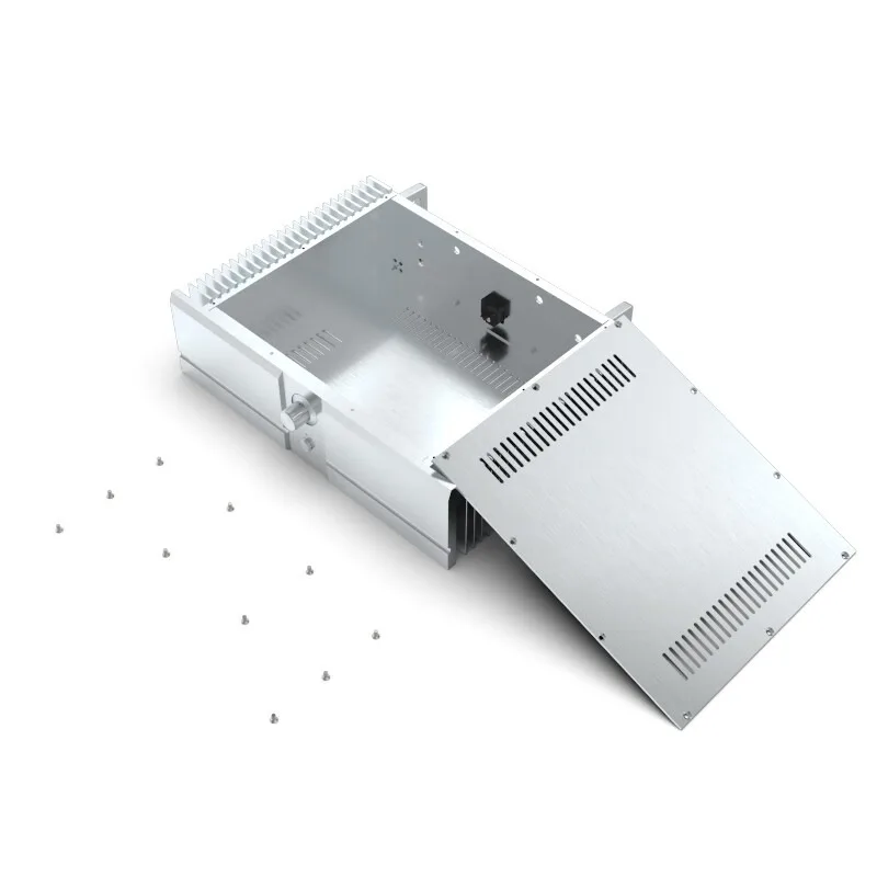 Silver Full Aluminum Amplifier Chassis DIY 120mm Height Case Power Amp Enclosure Box for HIFI Audio