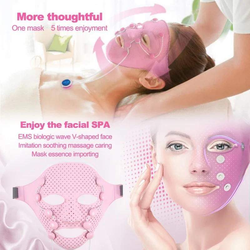 Beauty Massager Apparaat Gezichtsverzorging Siliconen 3d Trillingen Gezicht Lifting Anti-Rimpel Stevige Huidpunten Massage Masker Machine