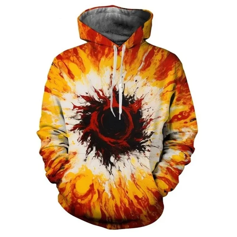 

3D Print Colorful Splash Ink Men's Women's Hoodies Fashion Creative Graffiti Long Sleeve Hooded Clothes Autumn Loose Casual Tops