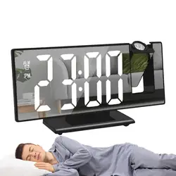 Alarm Clock Projection On Ceiling Multifunctional Alarm Clock Ceiling Display With 8-Inch LED Screen Silent Clock Projector