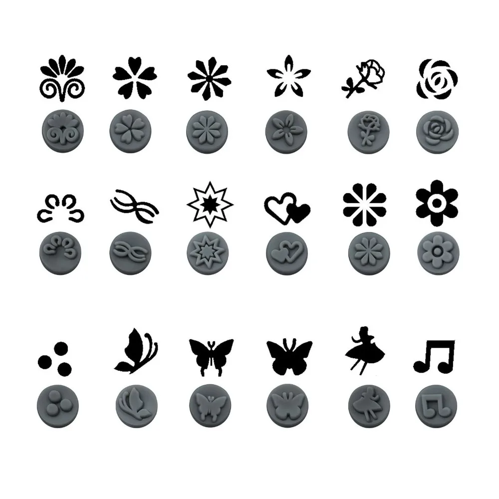 36PCS 48 In 1 Nail Stamp Pen Set Interchangeable Stamp Heads Floral Butterfly Rose Patterns Nail Art Stamp Pen