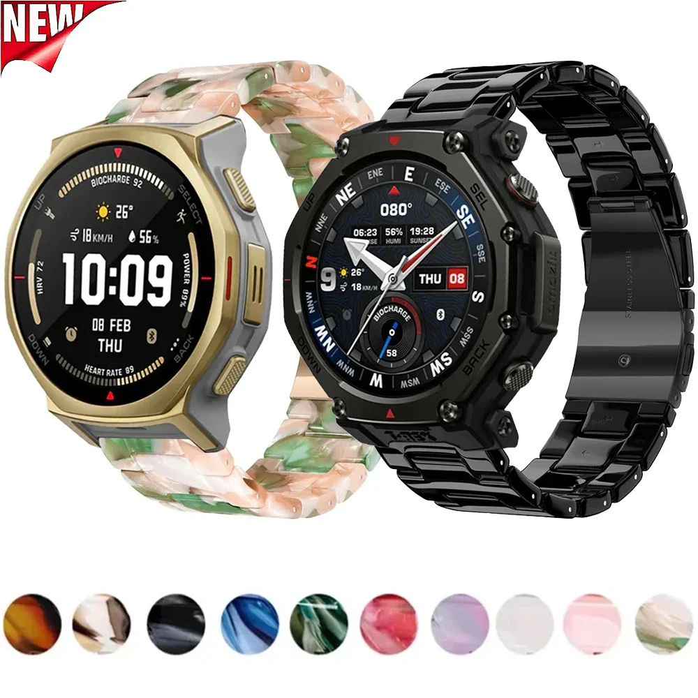 

Ремешок из смолы для Amazfit T-Rex3 Pro 48/44 мм, дышащий модный прочный браслет для Amazfit Bip 6-5/Balance 2-1/Active 2-2 Square