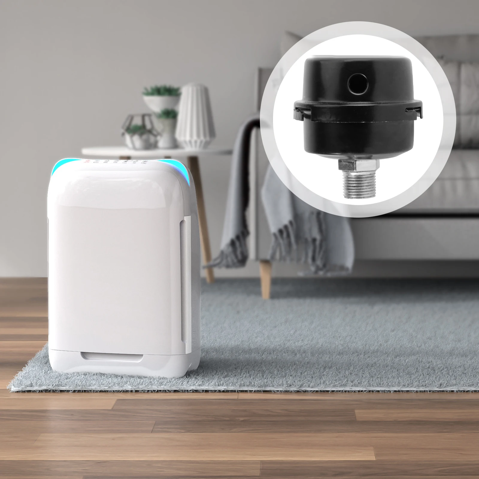 

Oil Free Air Intake Iron Shell Black Color Compressor Noise Filter Inlet Dust Moisture Blocker Air Compressor