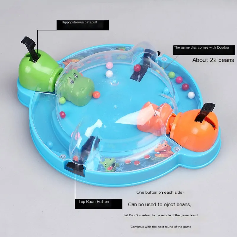 Hippo Bean Eating Board Game Family Interactive Children's Mini Hippo Swallowing Beads Table Game Early Education Kids Toy