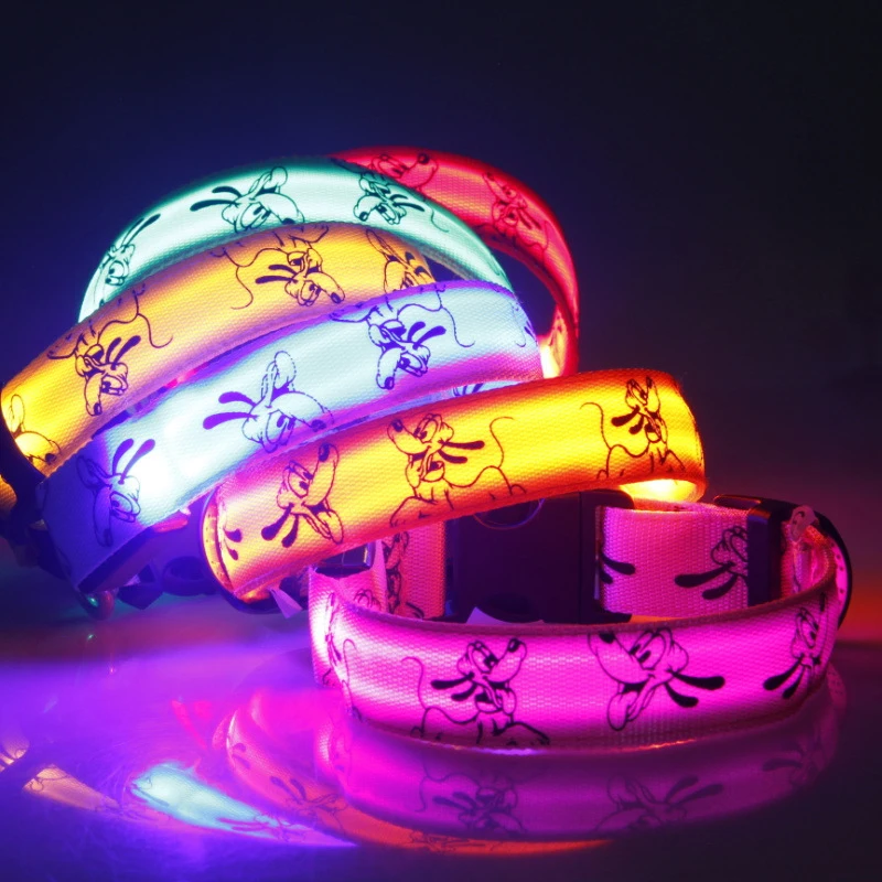 Cartoon Led Hundehalsband Licht Für Große Hunde Mittlere Haustiere Nacht Sicherheit Leuchtende Leuchtende Halsband Perro Einstellbare Hund Zubehör