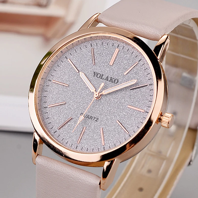 

YOLAKO Fashion Star Watch Minimalism Women's Watches Leather Strap Quartz Wristwatches Bayan Kol Saati Cheap Price Dropshipping