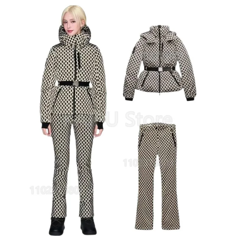 

Ski suit fashion waist down cotton jacket cotton pants ski jacket snow jacket women ski suit women