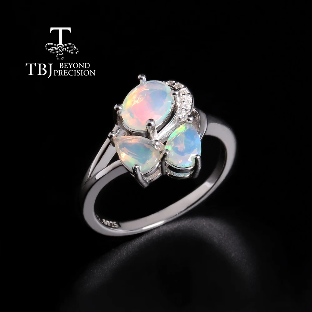 2026,Colorful Real Gems October Birthstone Natural Opal Earrings Jewelry Set Women Banquet & Birthday & Holiday gifts 925 Silver