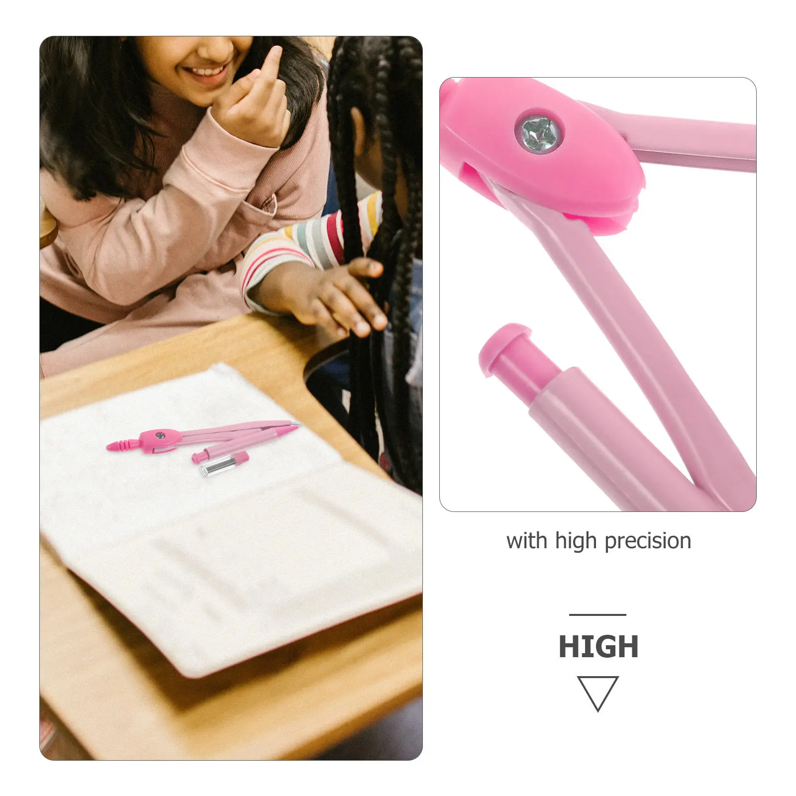 1Set High Precision Metal Compasses for Geometry Class Smooth Opening Closing Rust Resistant Drawing Compasses Student