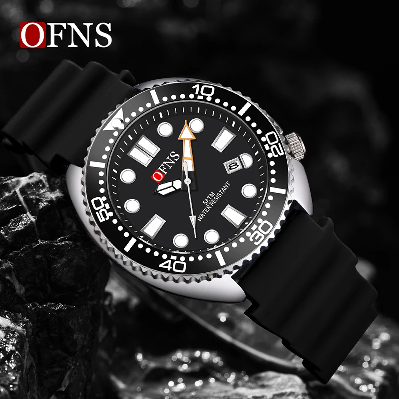 OFNS 8033 New Quartz Watch Men's Simple Waterproof Night Light
