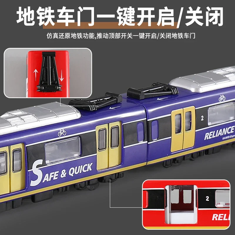 Originele Mini Trein Spoor Metro Hoge snelheid Spoorweg Simulatie Legering Auto Anime Action Figure Model Speelgoed Gift Collectie Ornament