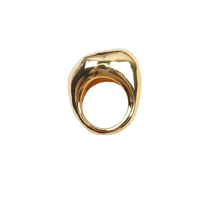 

French Niche Design Brass Plated Real Gold Electroplating Non-Fading Ring High Color Retention Glossy Ring