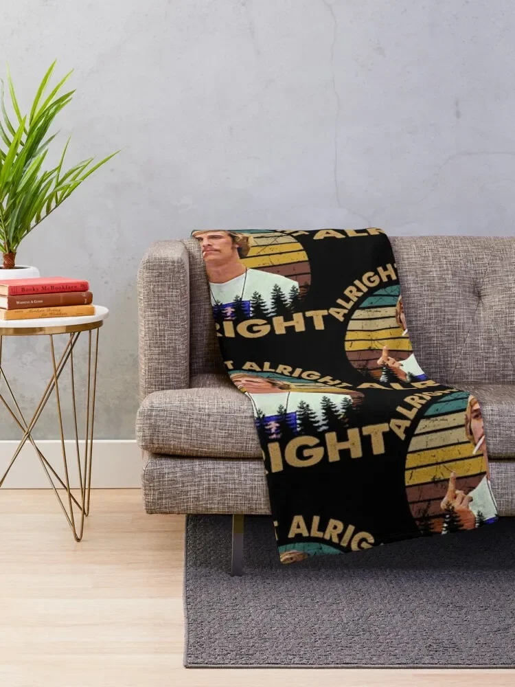 Dazed and confused retro vintage alright Throw Blanket Hairys Vintage Blankets