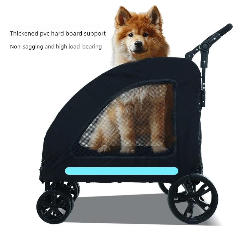 Carrito para perros grandes transpirable con altura ajustable y cierre - imagen 4