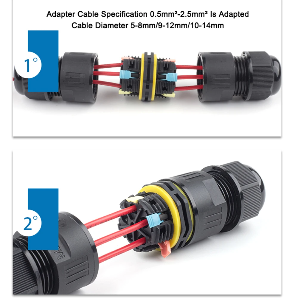 IP68 M25 Waterproof Connector Led Connectors 2/3/4/5 Pin Lever Adapter Terminal Outdoor Rain Proof electrical Quick Junction Box