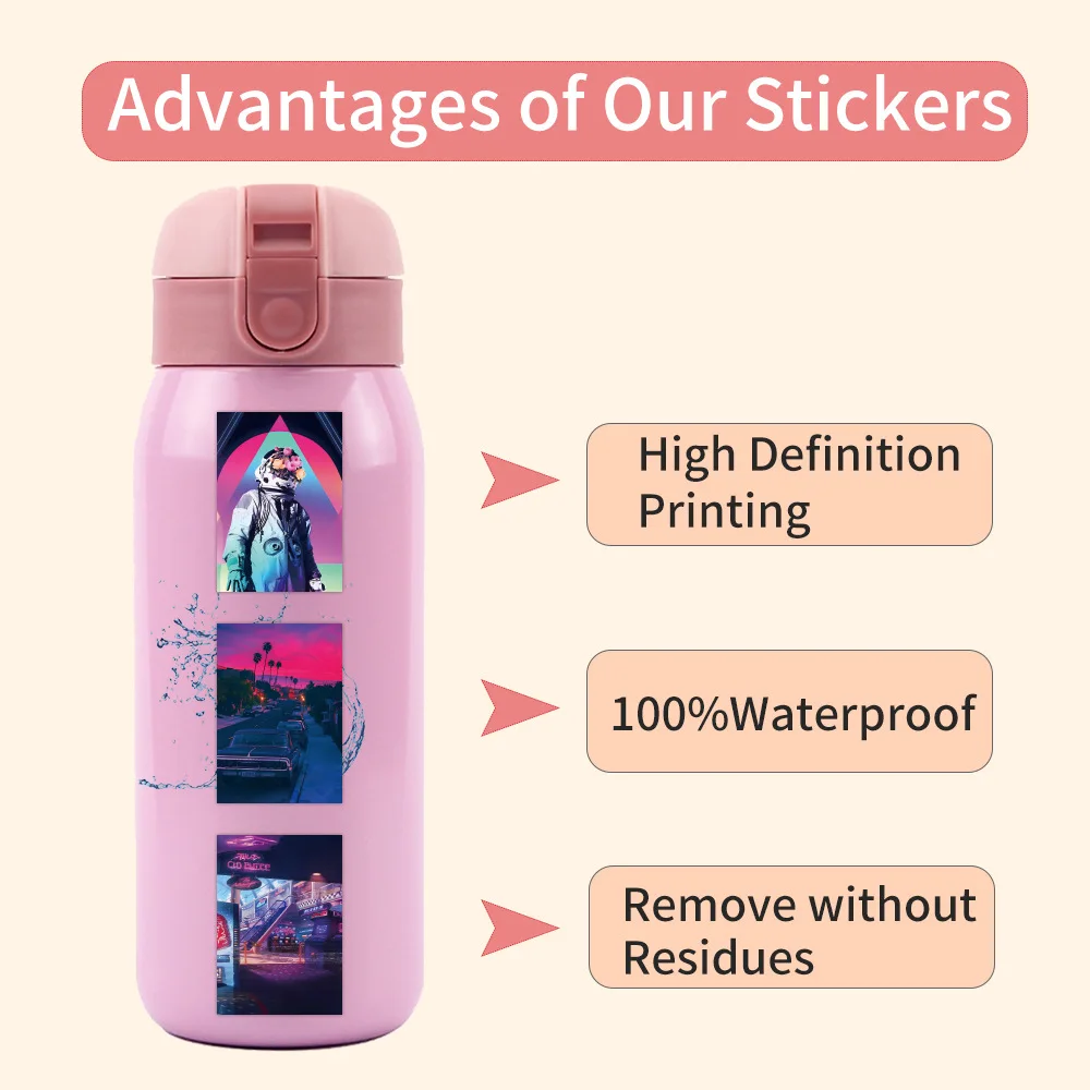 63PCS Vaporwave Psychedelic style Graffiti Stickers Laptop Motor Luggage Guitar Phone Skateboard Classic Sticker Toys