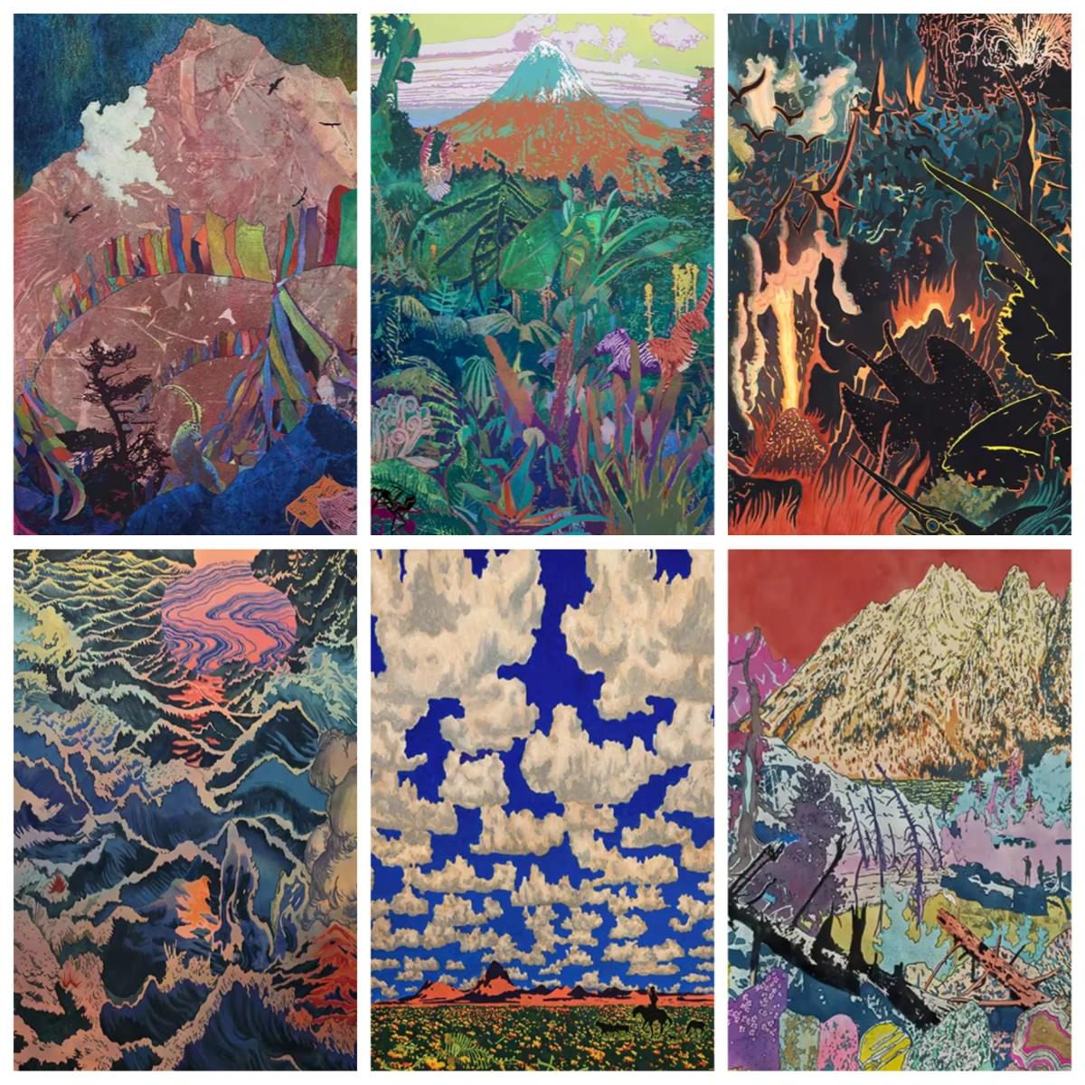 500/1000 pcs for Adults Jigsaw Puzzle Vintage Sunset Sea Wave Art  Challenging Large-Scale Brain Teaser with Complex Patterns