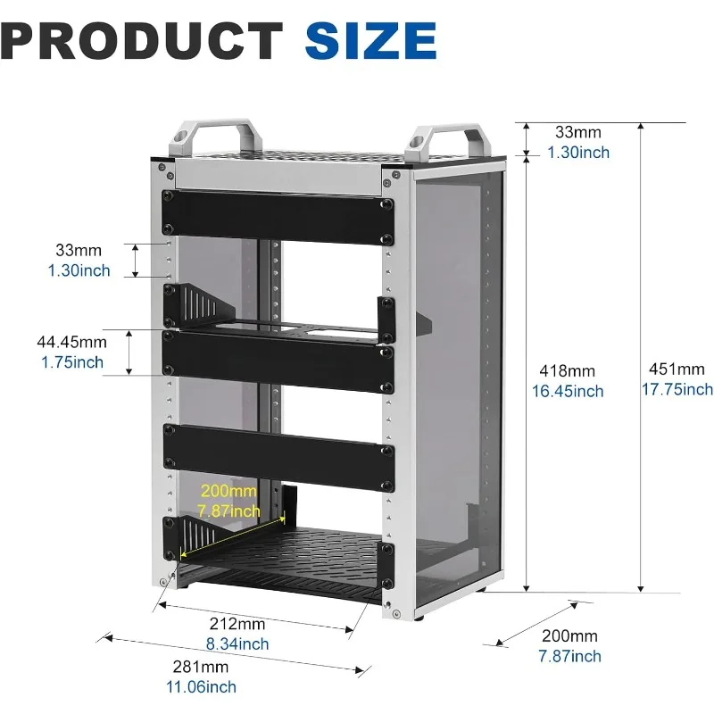 8U Server Cabinet, 10 Inch Server Rack For Network, Servers, Audio, And Video Equipment,  T1 Rackmount