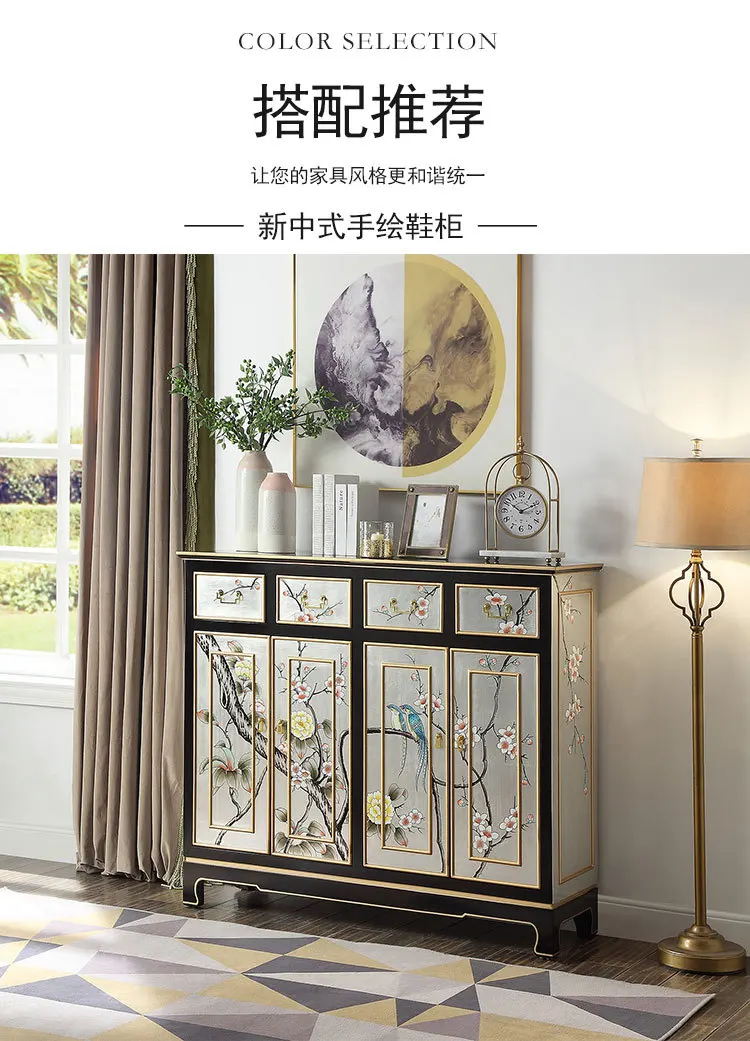 Entry entrance cabinet Painted living room entrance partition cabinet Decorative foyer cabinet
