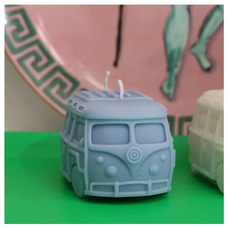 Kombi Camper Van Bus Candle Mould Retro Italian Vintage Car Candle Making Handmade Home Decorative Ornament Silicone Mold