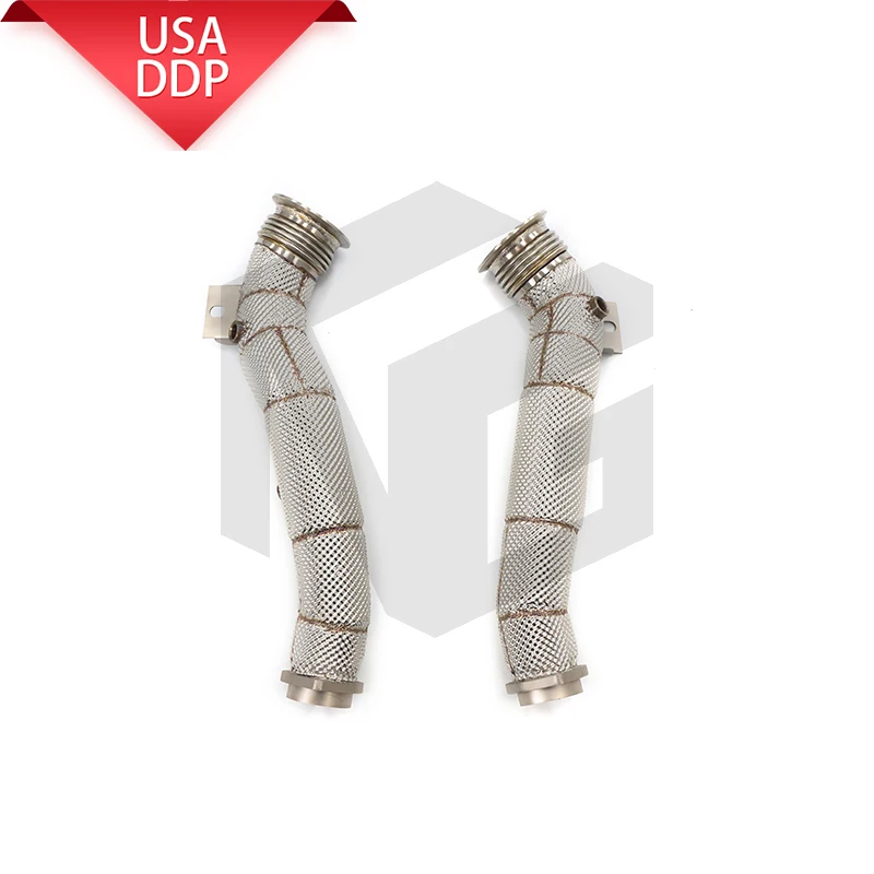 

ING stainless steel exhaust downpipe for BMW 760i F02 6.0T with heat shield car accessory