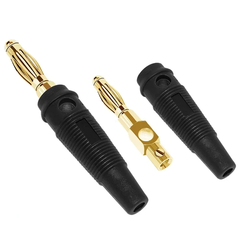 20Pcs/4mm Gold Plated Banana Plug Socket  Adapter Cable Connector Screw To Speaker Amplifier Binding Post Test Probes