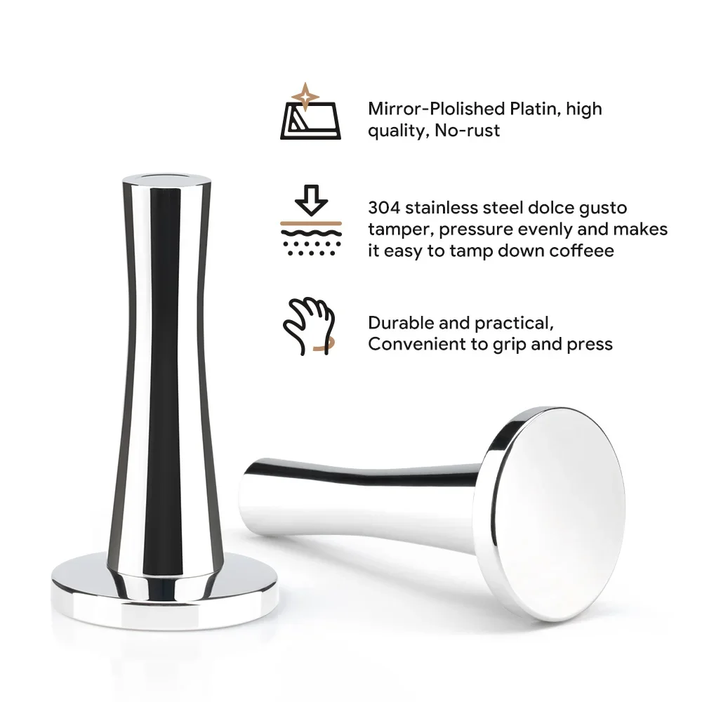 42.5mm Stainless Steel Espresso Tamper for Dolce Gusto Capsule Pods - Universal Coffee Pressing Tool (Barista Tool)