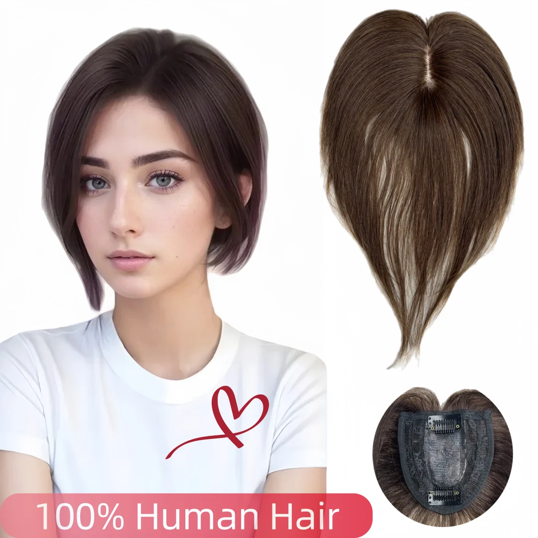 10 بوصة رقيقة الدانتيل قاعدة الشعر البشري القبعات العالية للنساء المظهر الطبيعي منتصف جزء الانفجارات الشعر المستعار الصغيرة لتخفيف الشعر #1