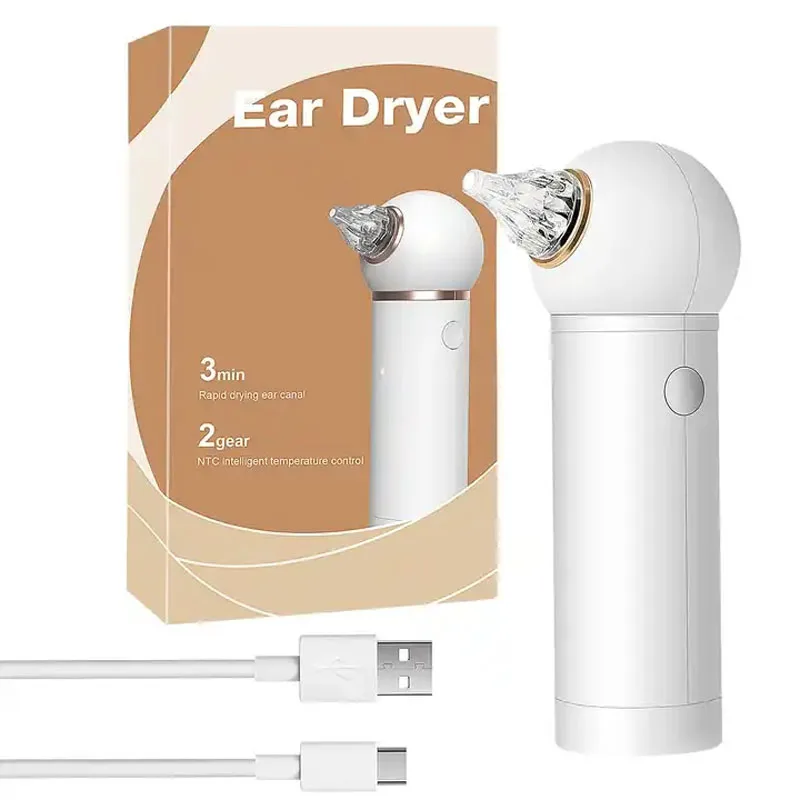 Rechargeable Ear Dryer Warm Air Low Noise Dryer for Swimming Showering Water Sports Surfing Scuba and Hearing Aid Ear Dryer