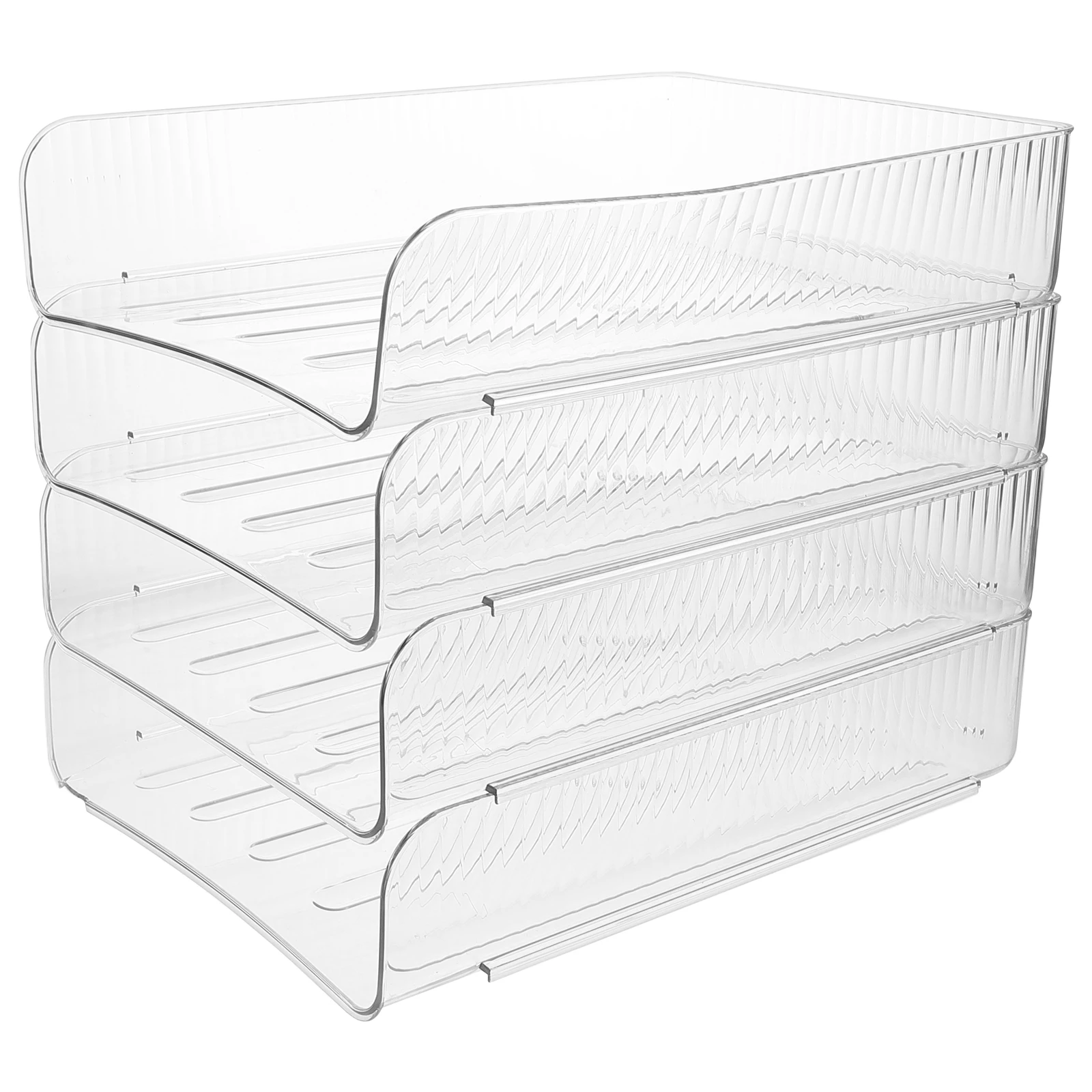 

4pcs Clear Paper Tray Organizer Desktop Document Holder File Storage Solution Office Desk Accessories Desktop Paper