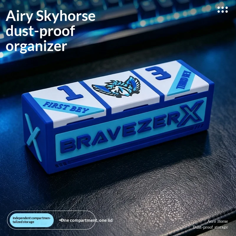 3D Printing Bravezerx Beyblade X Storage Box 3 Compartment Spinning Top Organizer Case For UX 00 Air Knight Gyro Collection