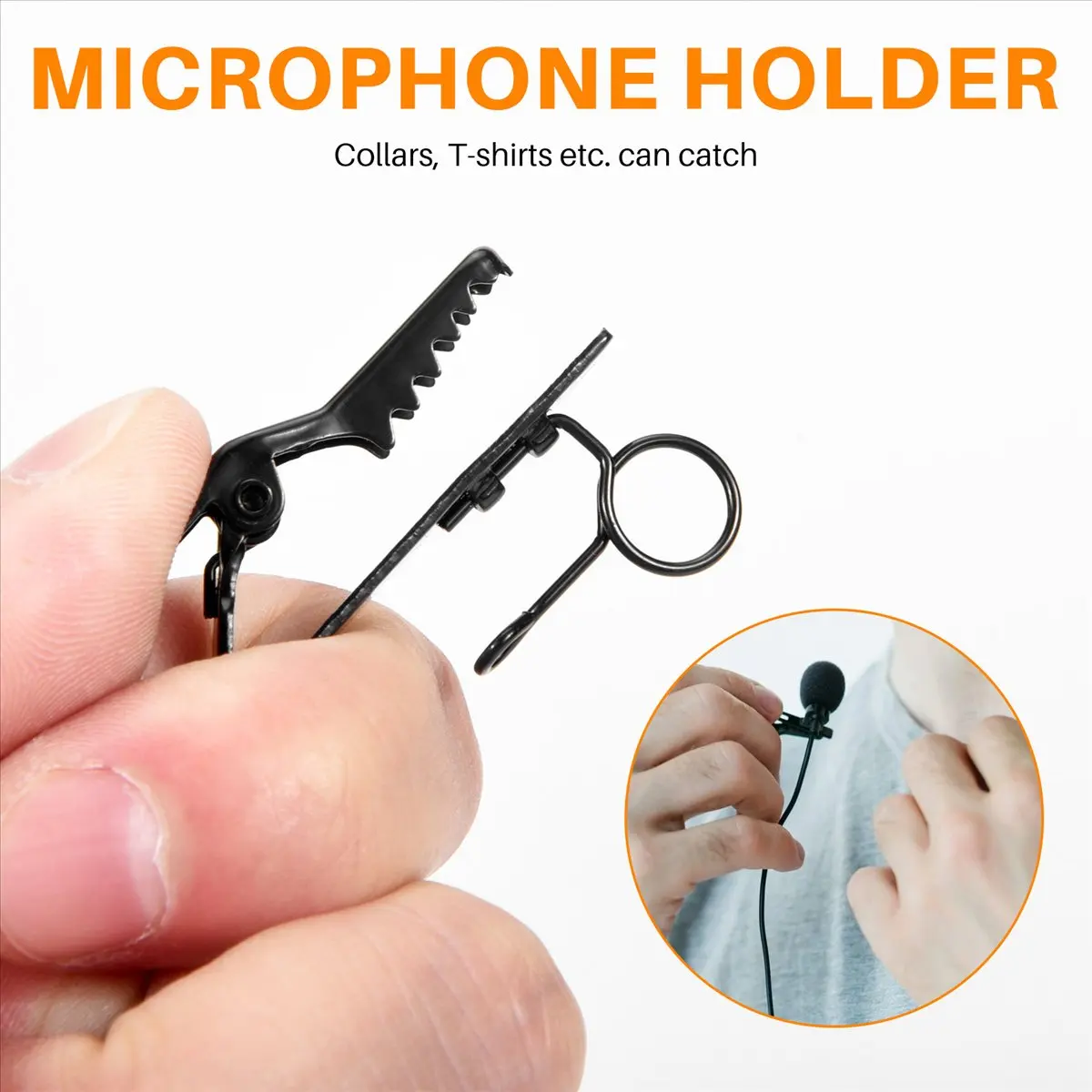 

Y408A ГОРЯЧИЕ 5- шт. Кольцо Мини 7,5 мм Зажим для микрофона Держатель Зажим для галстука Зажим для воротника Практичный (черный)