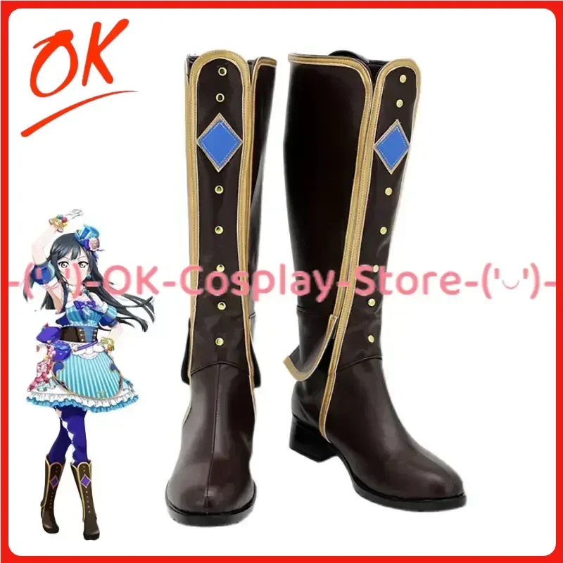 [Customized] AZUNA Yuki Setsuna Cosplay Shoes LoveLive Nijigasaki High School Anime Roleplay Prop Carnival Party PU Leather Boot