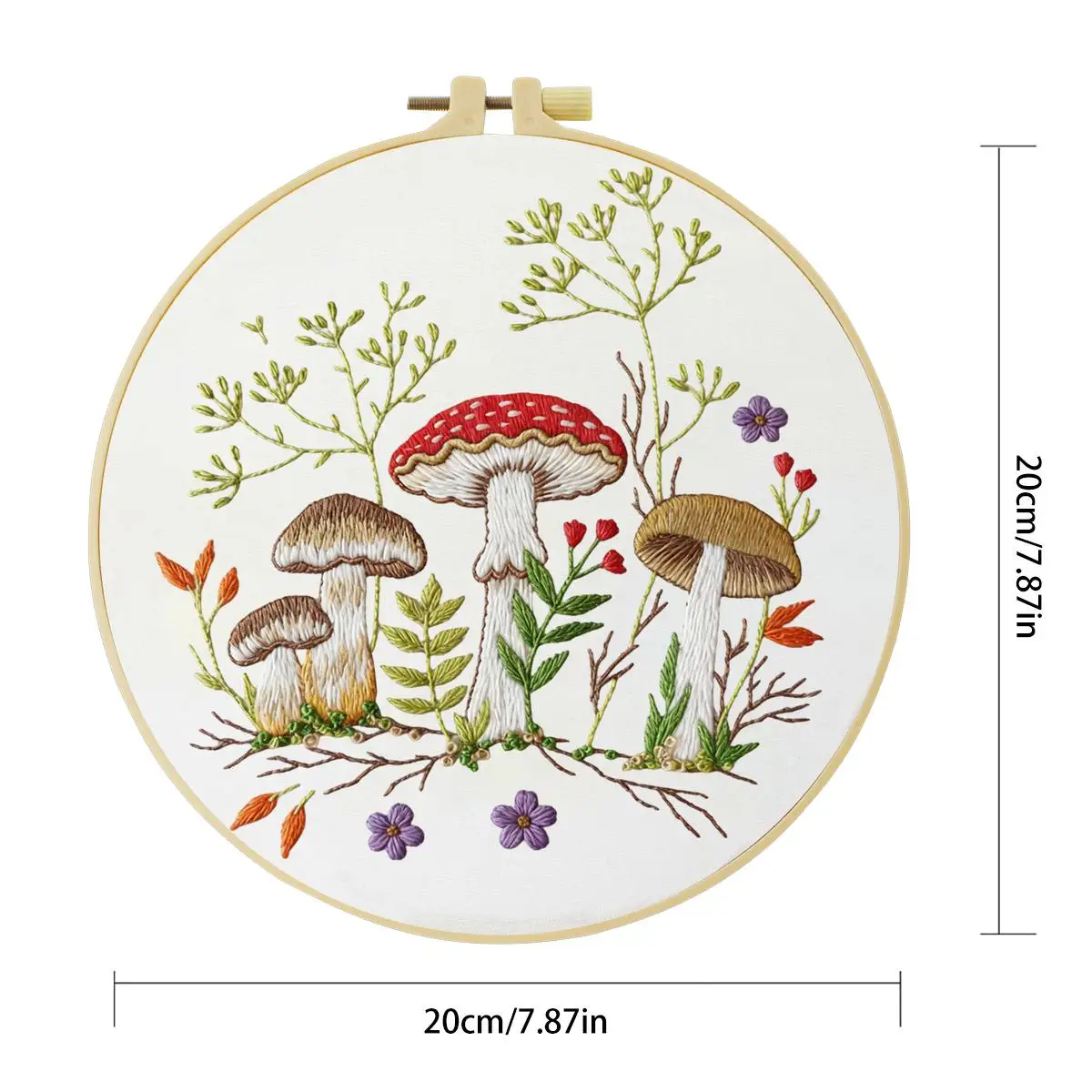 1 Stück 20X20CM/15X15CM 7,87/6,3 Zoll Rotwild-Stickerei-Starter-Kit DIY-Kit DIY-Stickerei-Set für Anfänger – Detail 4