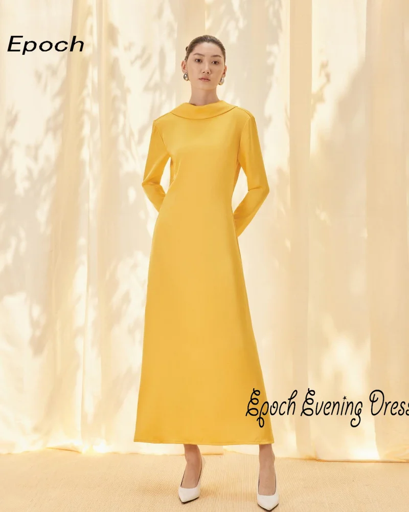 Simple Evening Dress For Sexy Women 2024 فساتين السهرة Long A-Line Ankle-Length Custom Color Full Sleeve Cocktail Prom Gown