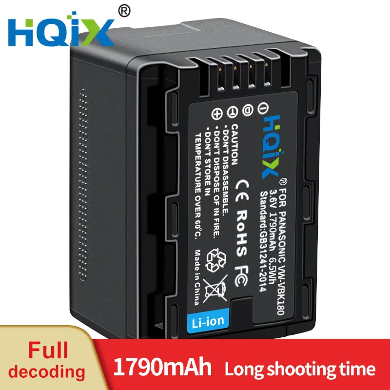 

HQIX for Panasoinc SDR-S71 S50 S70 T50 T55 T70 T71 T76 T95 H100 H101 H85 H95 Camera VW-VBK180 Charger Battery