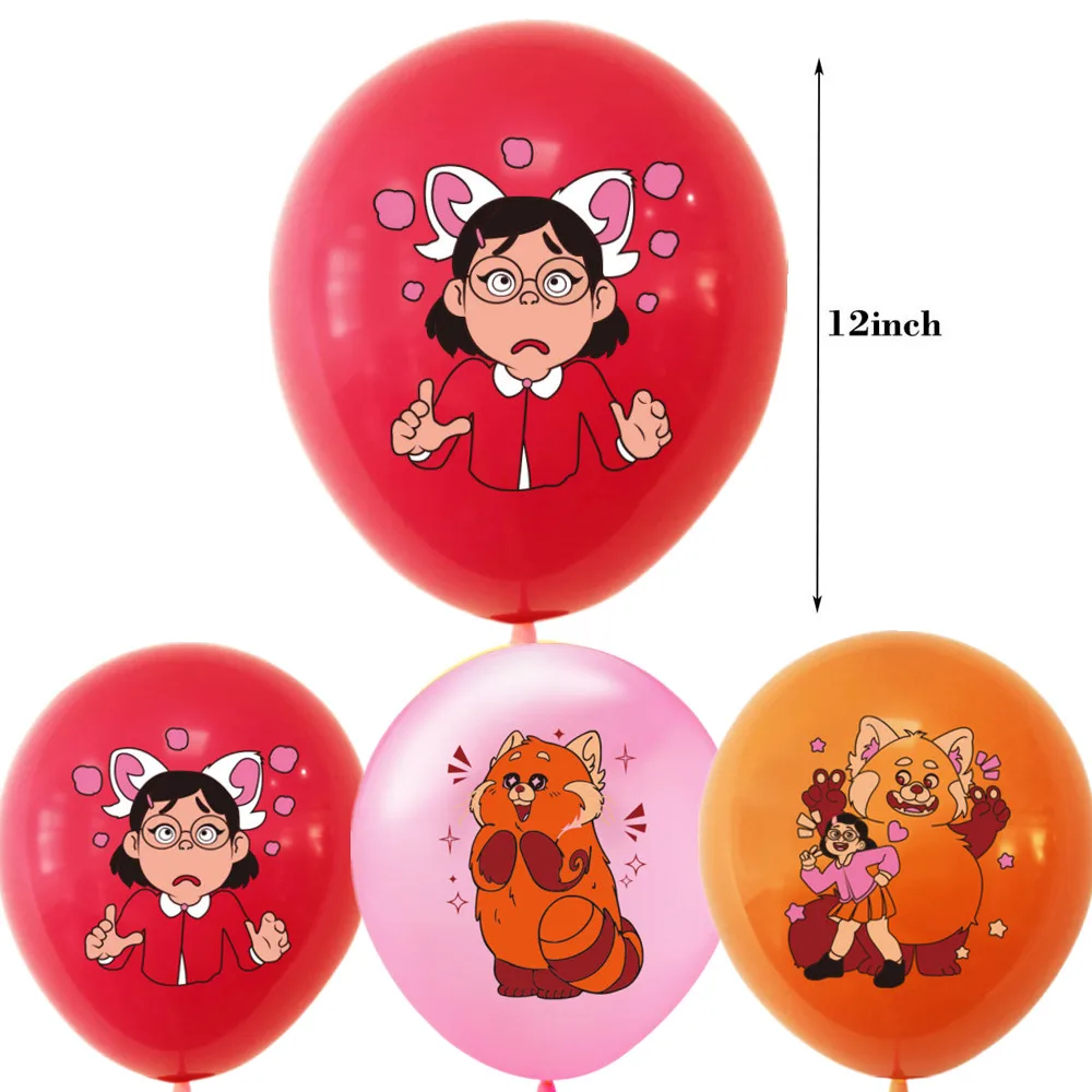 12pcs 12inch Disney Turning Red Latex Balloons Cartoon Party Supplies Birthday Party Decorations For Kids Baby Shower Air Globos