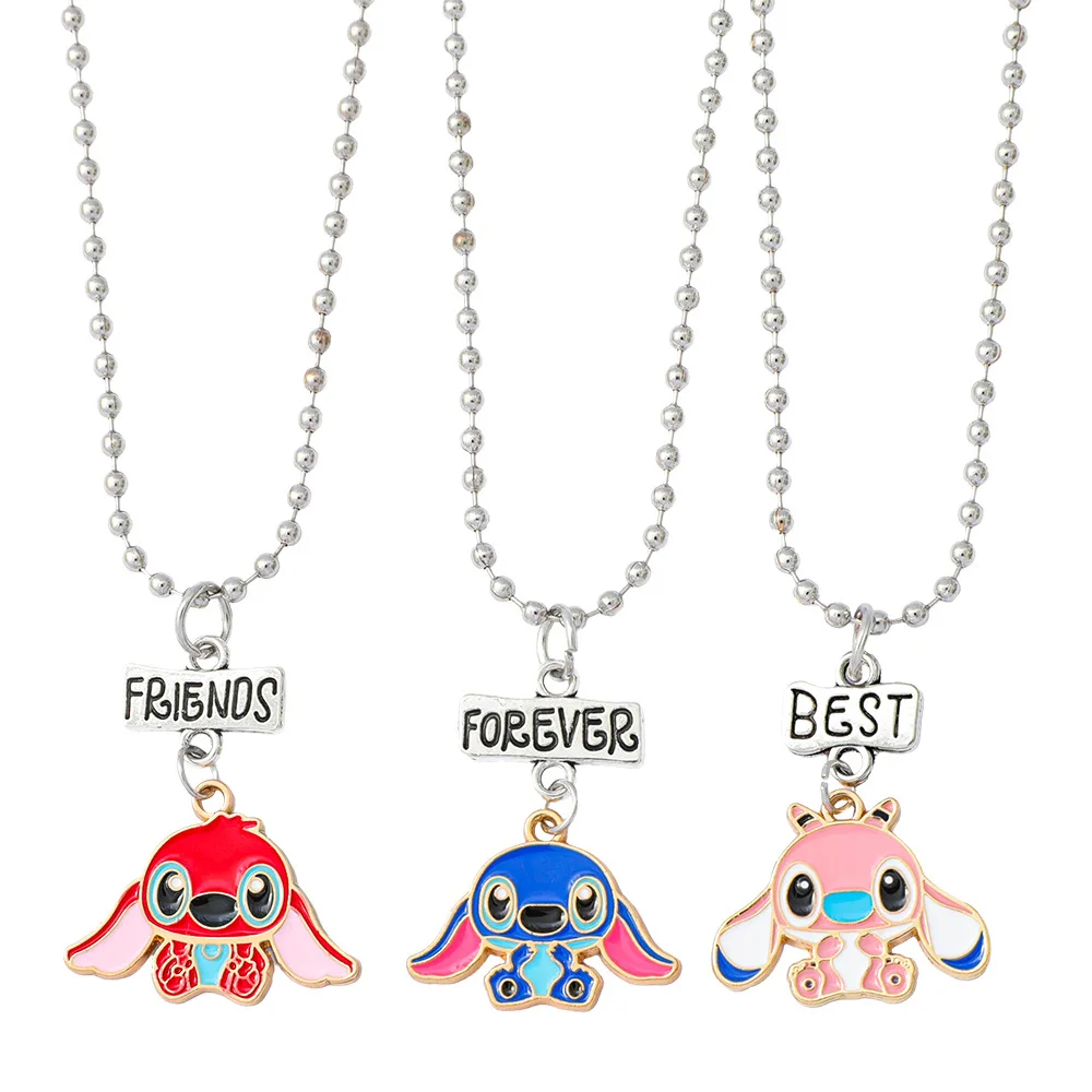

3PCS Creative Stitch Necklace Funny Harry Potter Stitch Peripheral Necklace Cartoon Sweater Chain