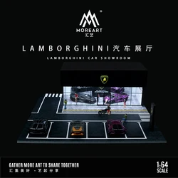 TimeMicro&MoreArt 1/64 bens Honda Lamborghini Mazda theme car showroom light version assembly storage display scene