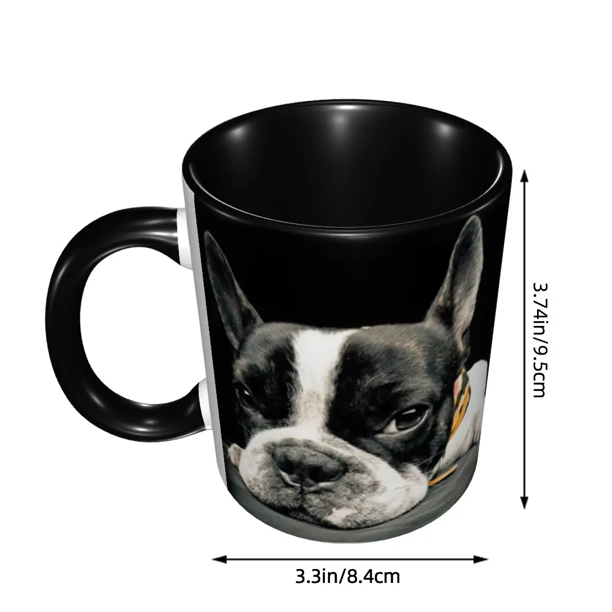 Black Boston Terrier Mug Funny Ceramic Coffee Cups Tea Mugs Milk Cup Drinkware Gifts for Friends