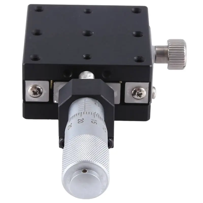 ABGH-2X X Axis 40X40mm Knob Micrometer Sliding Stage Guide Rail Type Platform Manual Displacement Sliding Table(LGX40-C)