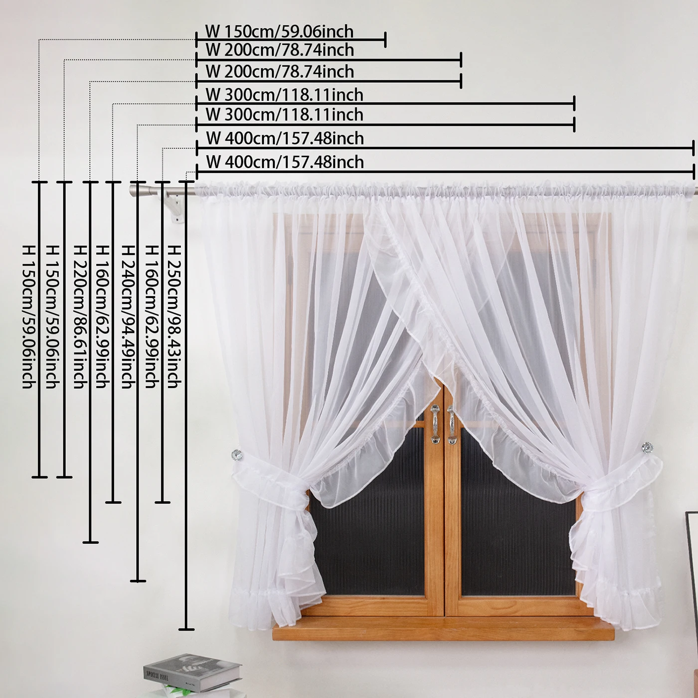 قطعة واحدة من ستائر النمط الرومانسي قابلة للتنفس للحماية من الأشعة فوق البنفسجية ستائر شفافة بيضاء لغرف المعيشة وغرف النوم والمهرجانات #6