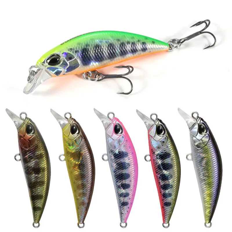 Señuelo de Pesca de pececillo que se hunde en caliente, 48mm, 4g, ojos 3D, Crankbait, wobbler, cebo duro de plástico Artificial para Pesca en el mar, aparejos de Pesca, 2023